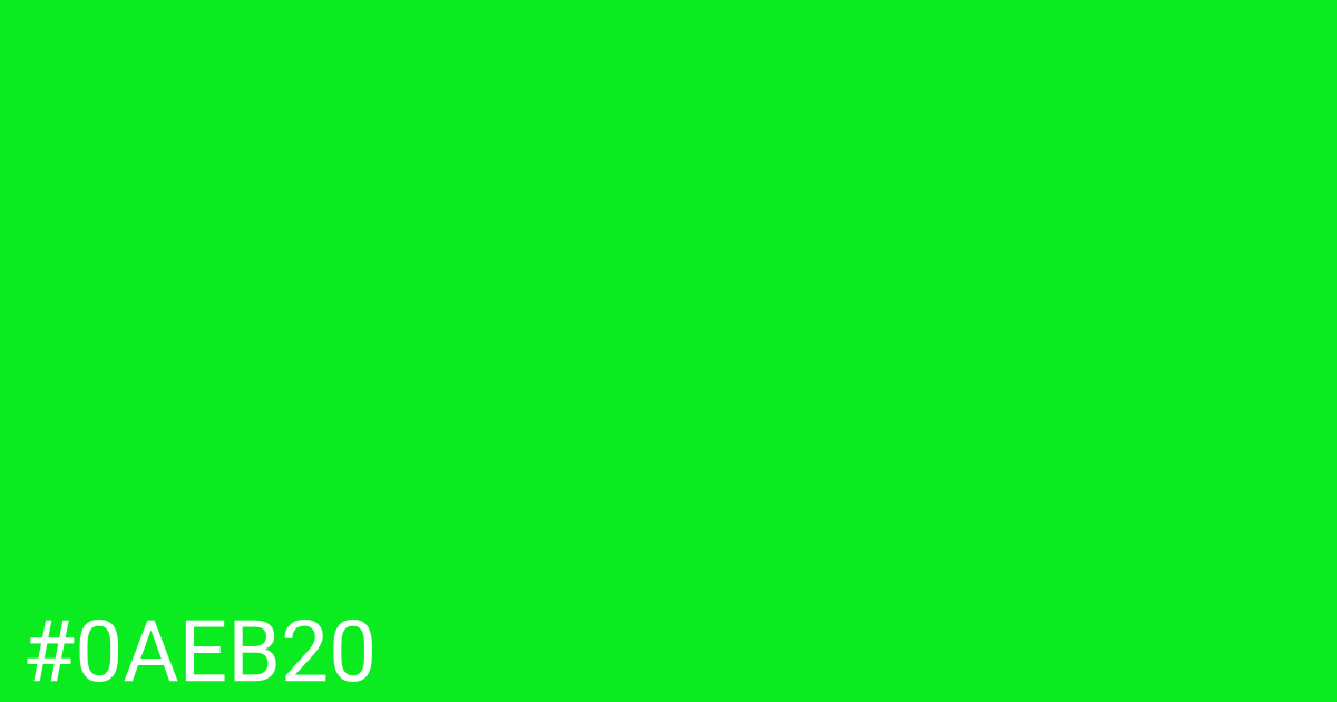 Hex color #0aeb20 graphic