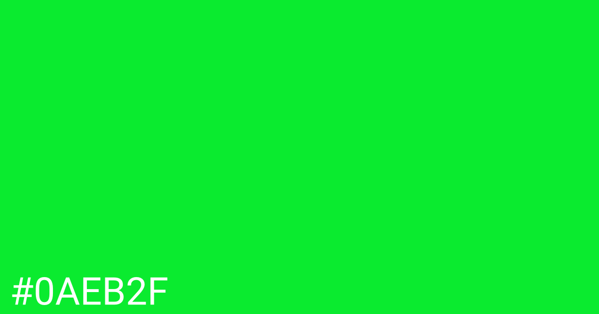 Hex color #0aeb2f graphic