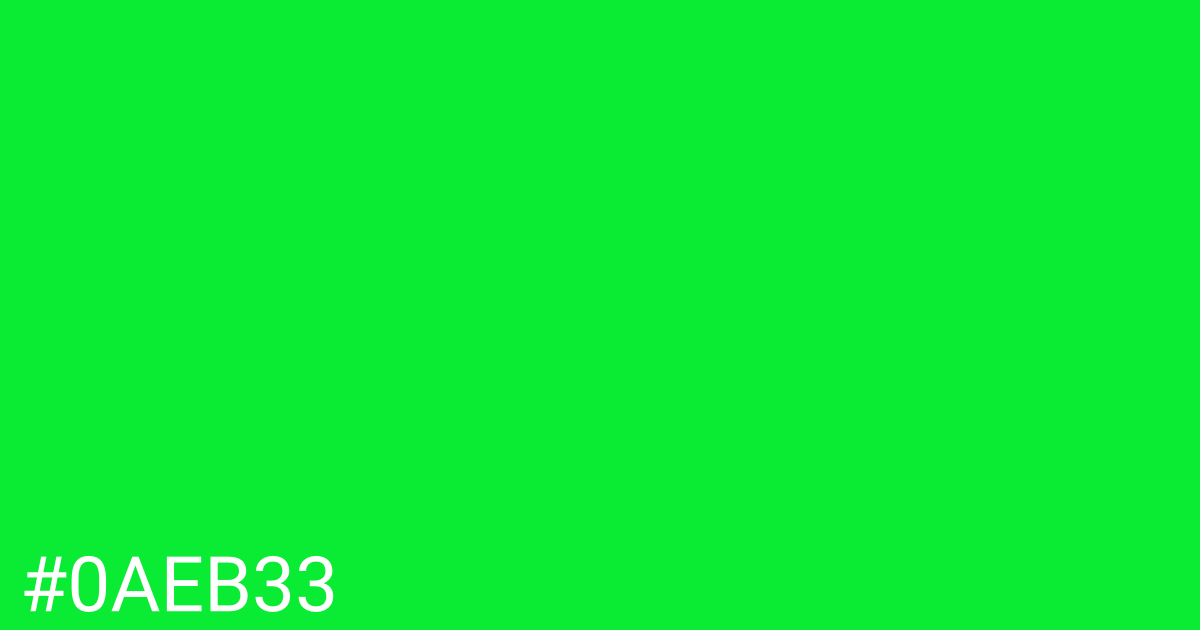 Hex color #0aeb33 graphic