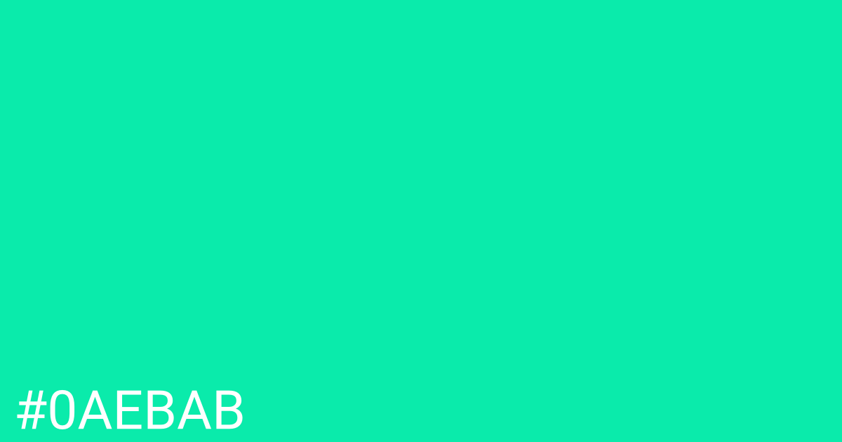 Hex color #0aebab graphic