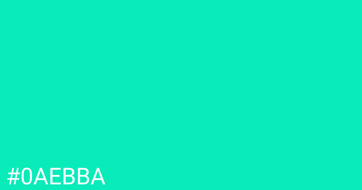 Hex color #0aebba graphic