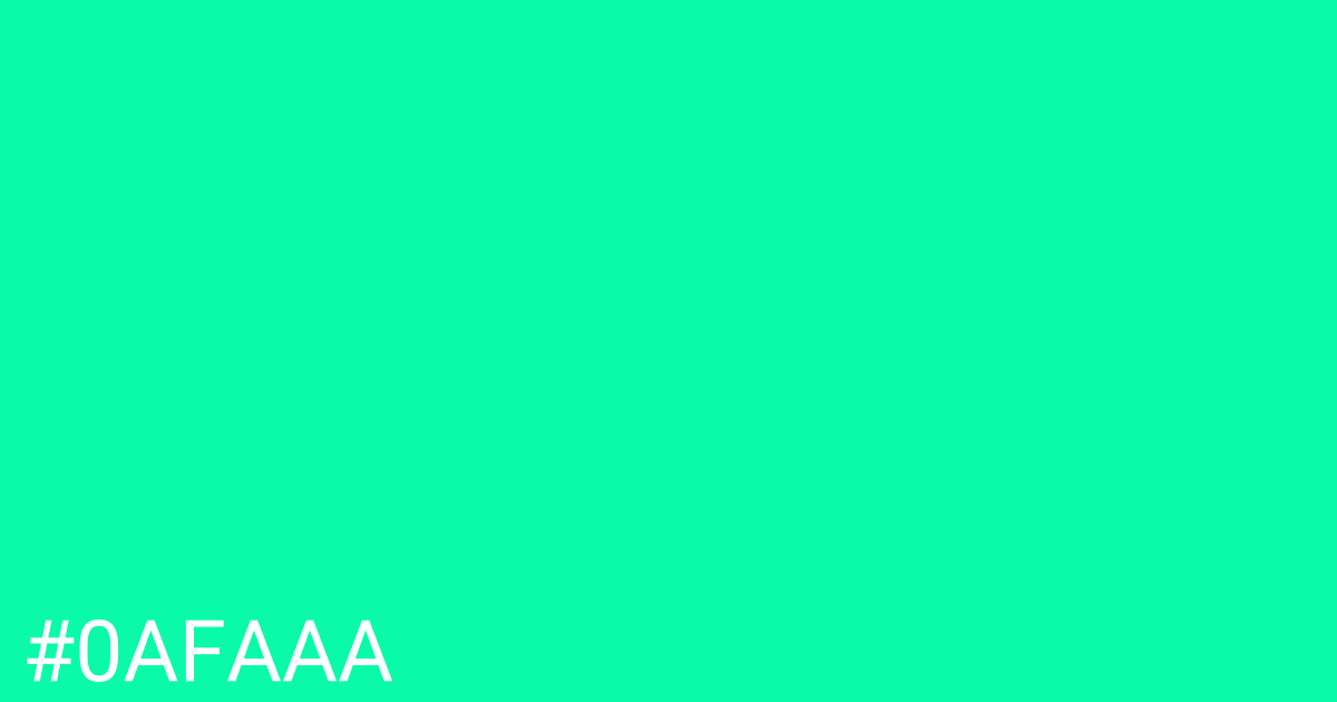 Hex color #0afaaa graphic