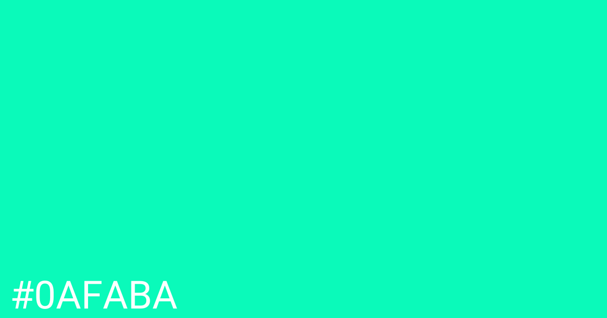 Hex color #0afaba graphic