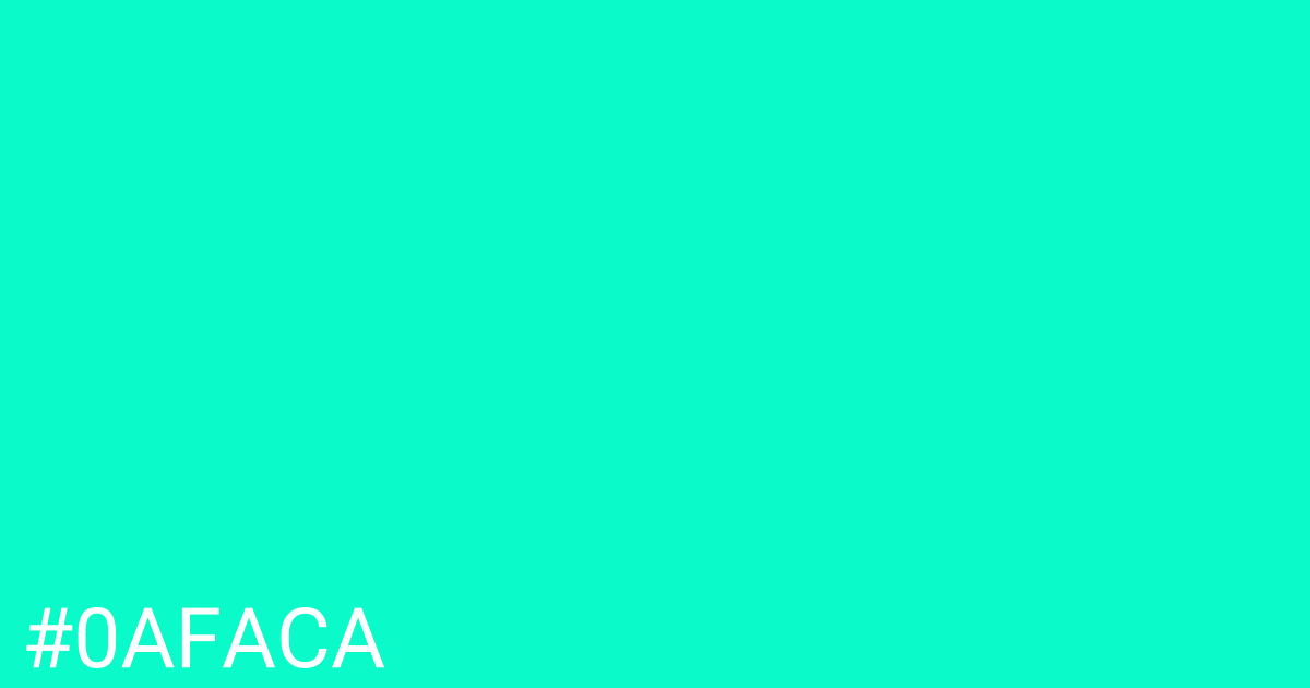 Hex color #0afaca graphic