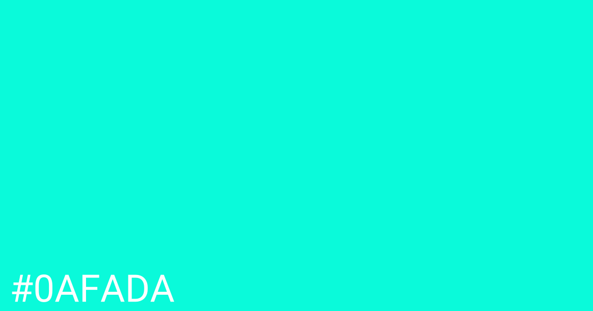 Hex color #0afada graphic