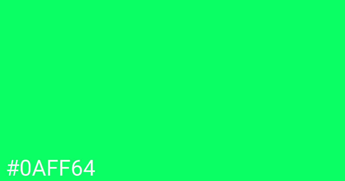 Hex color #0aff64 graphic