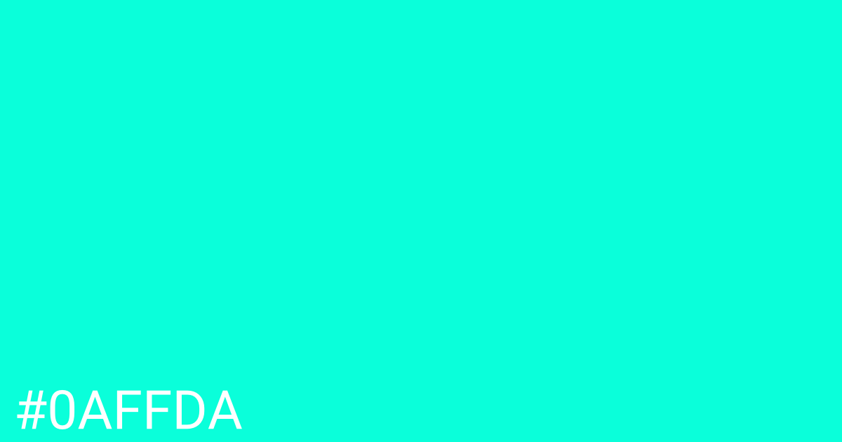 Hex color #0affda graphic