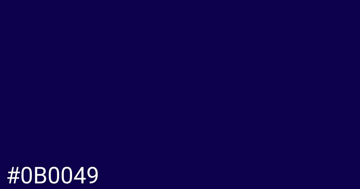 Hex color #0b0049 graphic