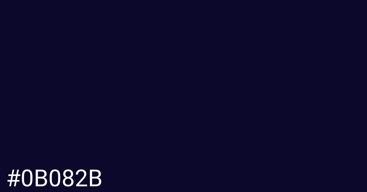 Hex color #0b082b graphic
