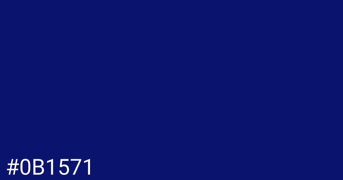 Hex color #0b1571 graphic