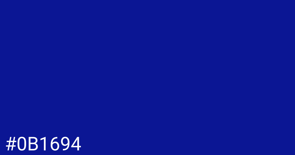 Hex color #0b1694 graphic