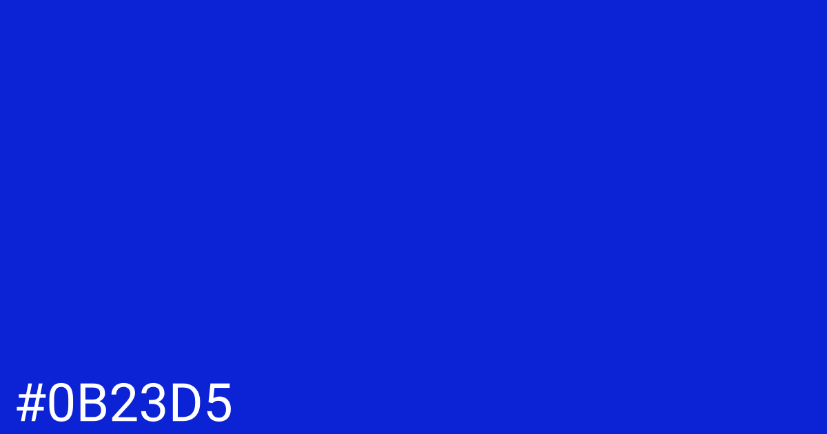 Hex color #0b23d5 graphic