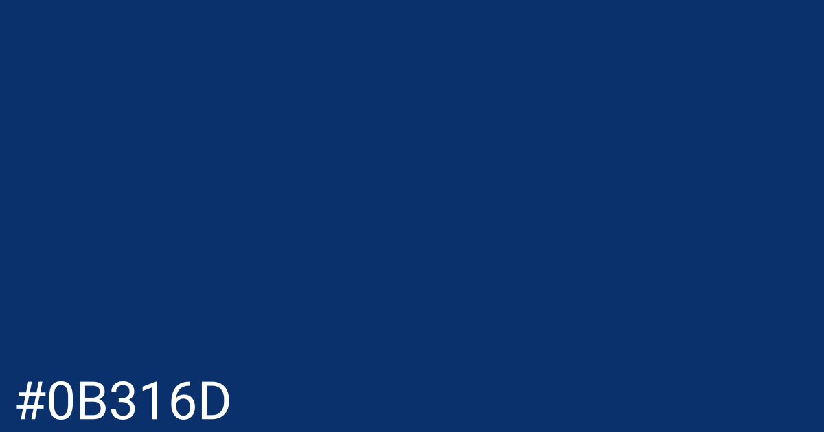 Hex color #0b316d graphic