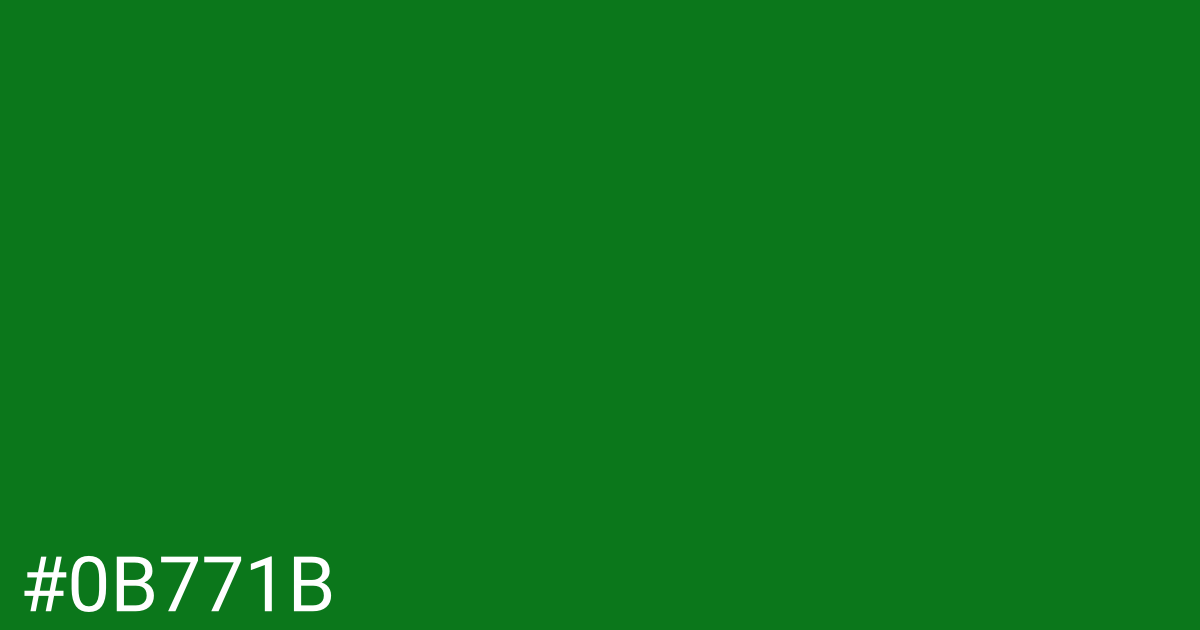 Hex color #0b771b graphic