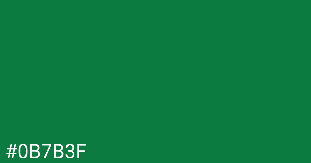 Hex color #0b7b3f graphic