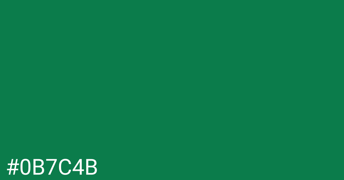Hex color #0b7c4b graphic
