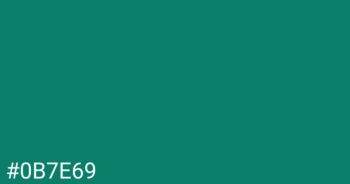 Hex color #0b7e69 graphic
