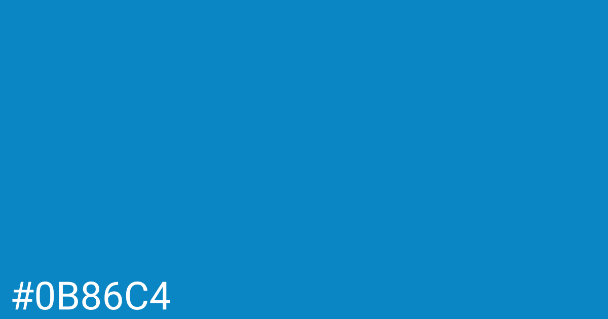 Hex color #0b86c4 graphic