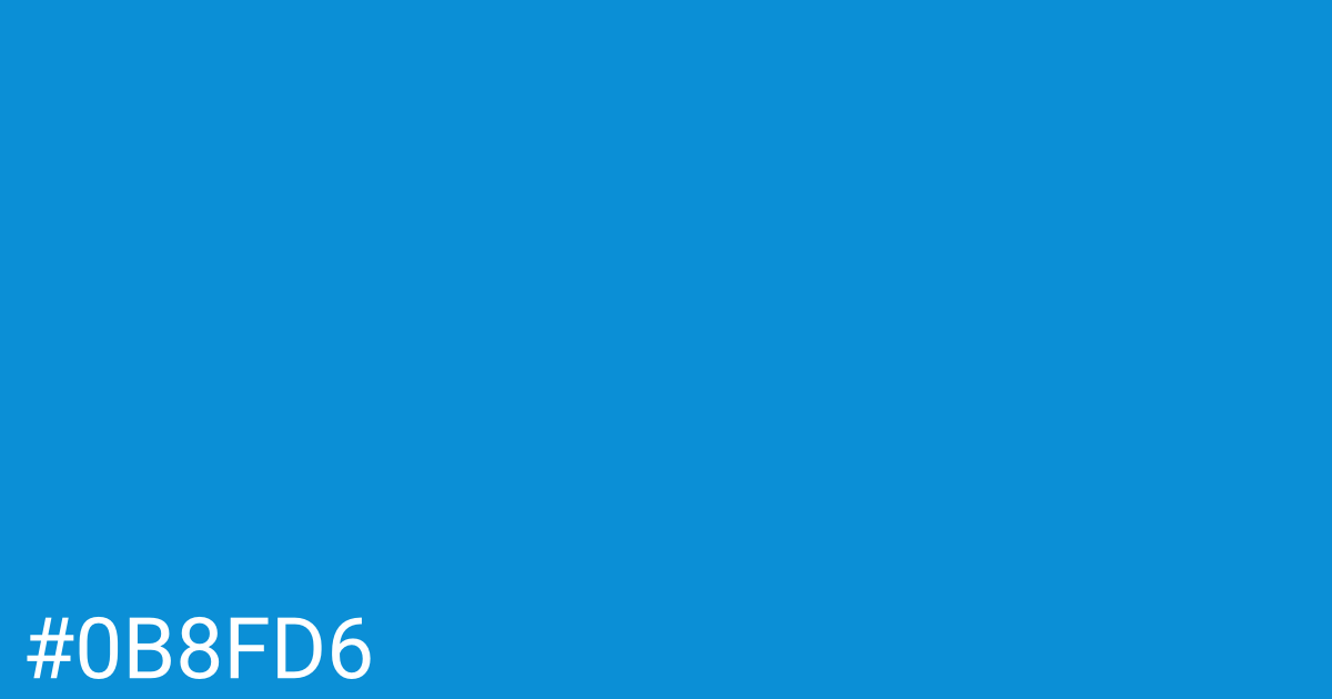 Hex color #0b8fd6 graphic