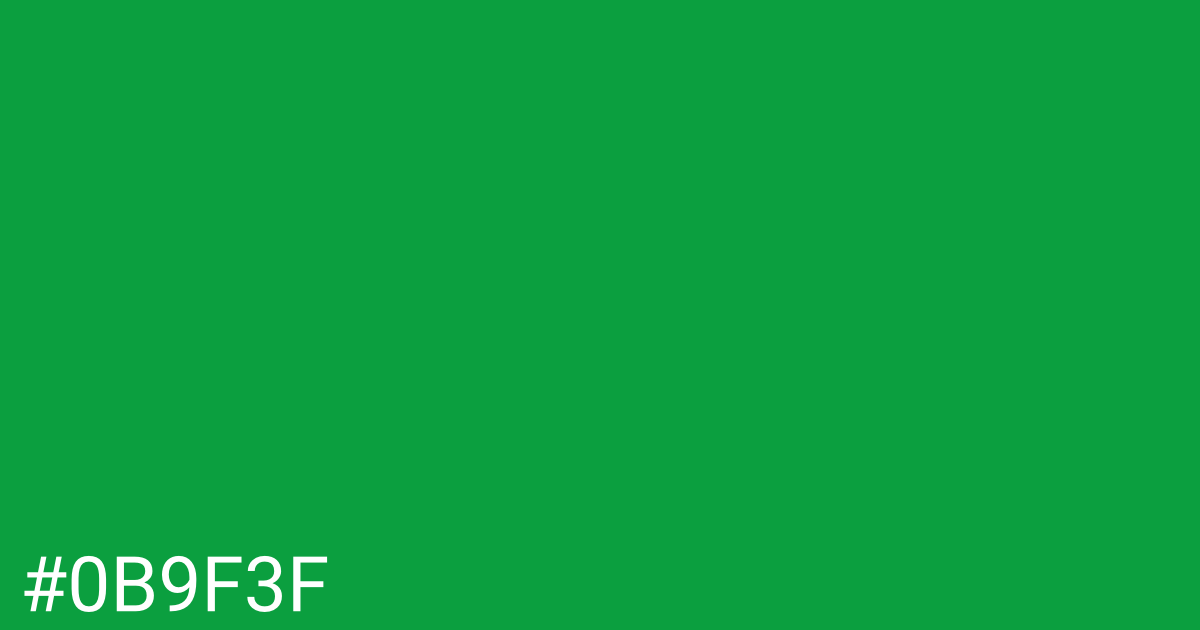 Hex color #0b9f3f graphic