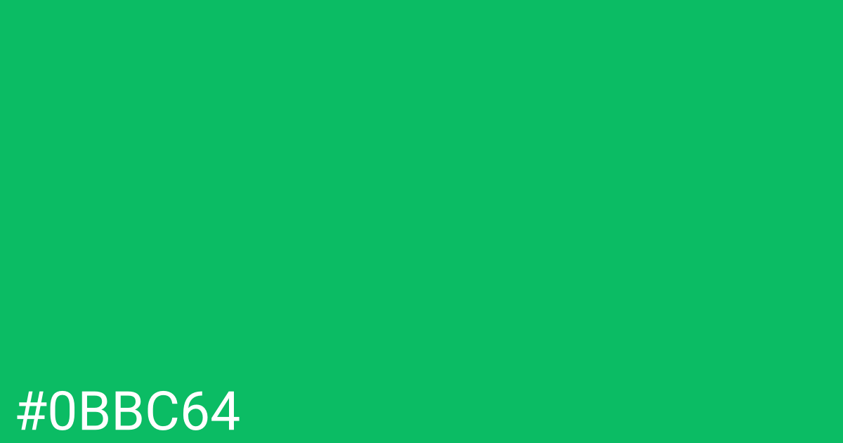 Hex color #0bbc64 graphic