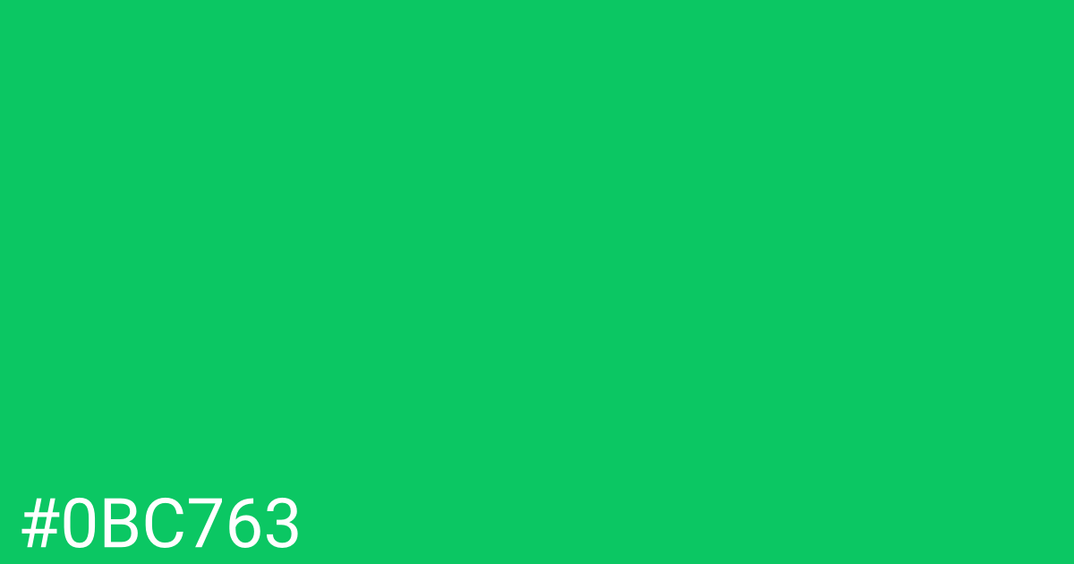 Hex color #0bc763 graphic