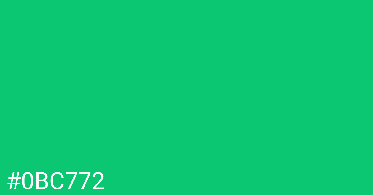 Hex color #0bc772 graphic
