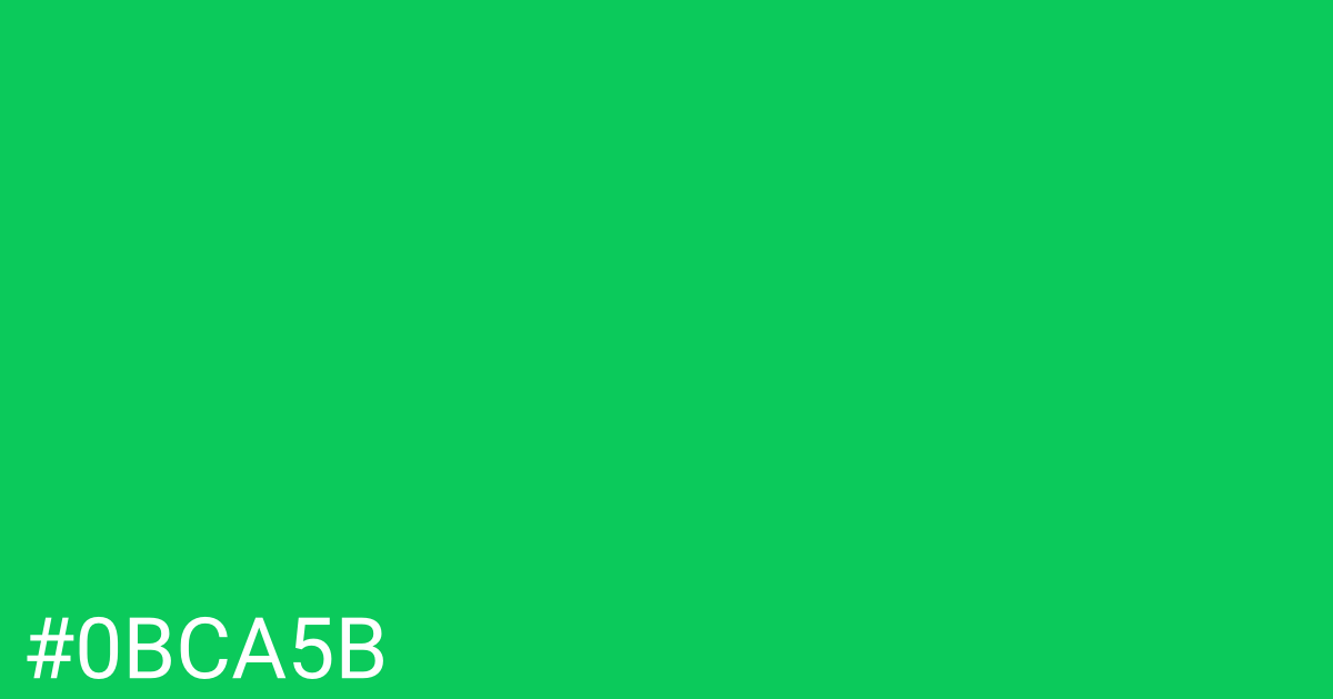 Hex color #0bca5b graphic