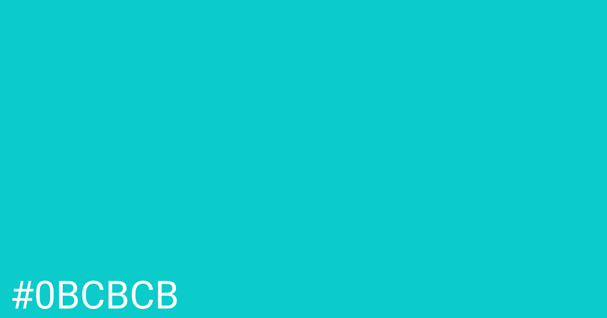 Hex color #0bcbcb graphic