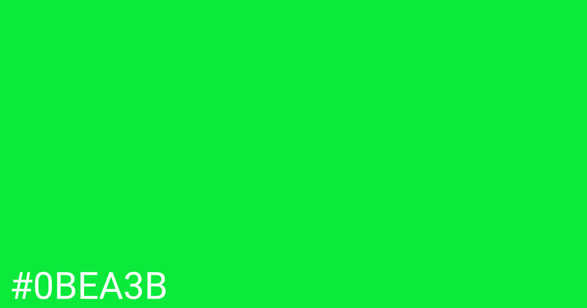 Hex color #0bea3b graphic
