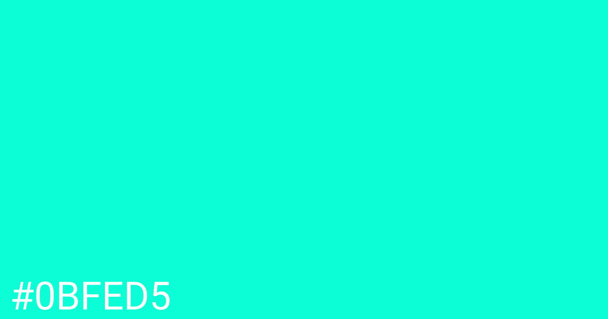 Hex color #0bfed5 graphic