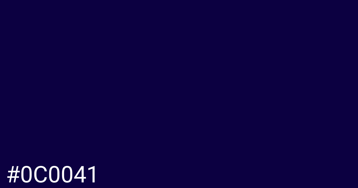 Hex color #0c0041 graphic