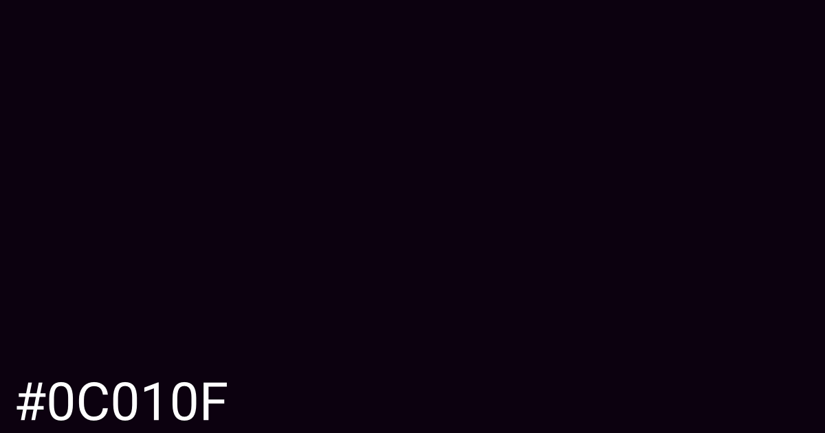 Hex color #0c010f graphic