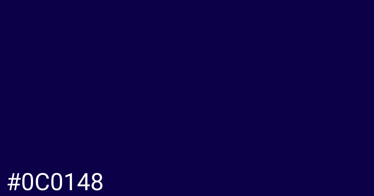 Hex color #0c0148 graphic