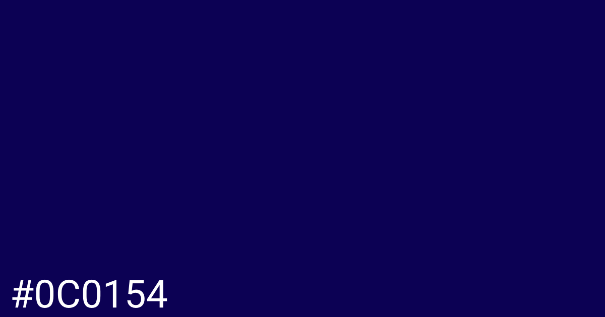 Hex color #0c0154 graphic