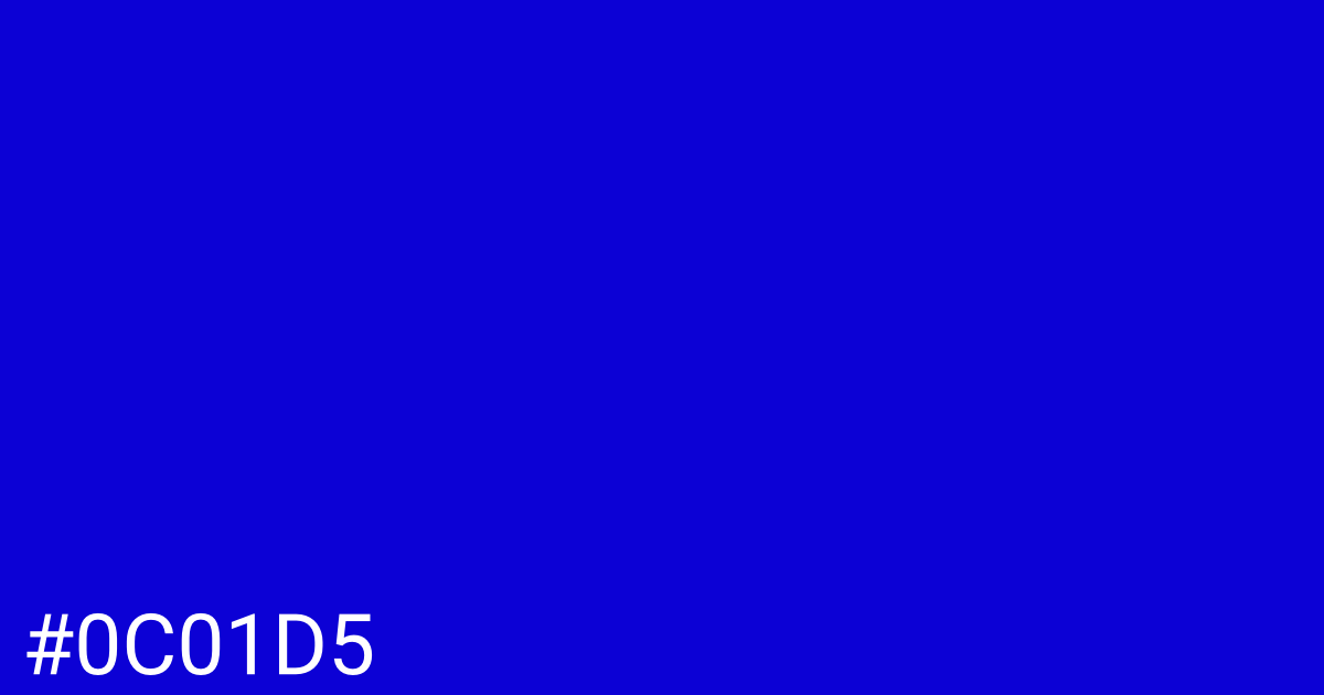 Hex color #0c01d5 graphic