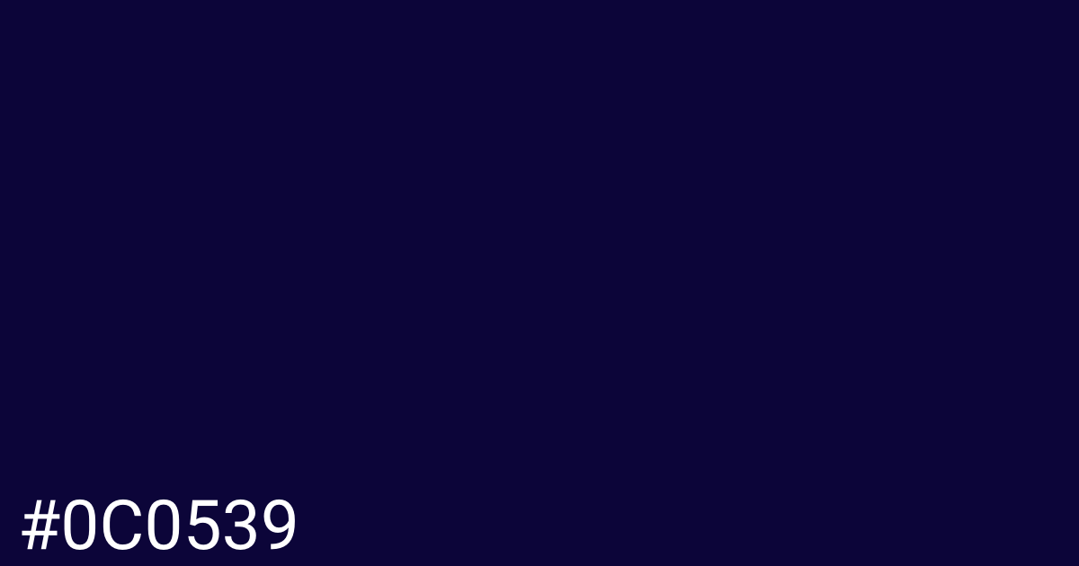 Hex color #0c0539 graphic