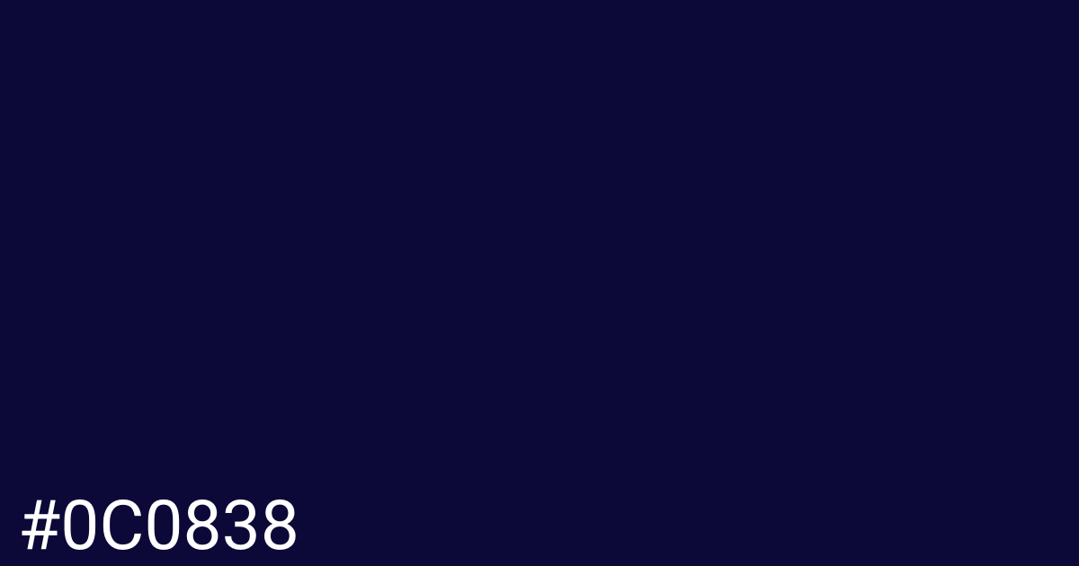 Hex color #0c0838 graphic