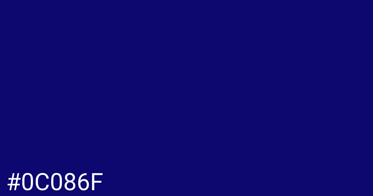 Hex color #0c086f graphic