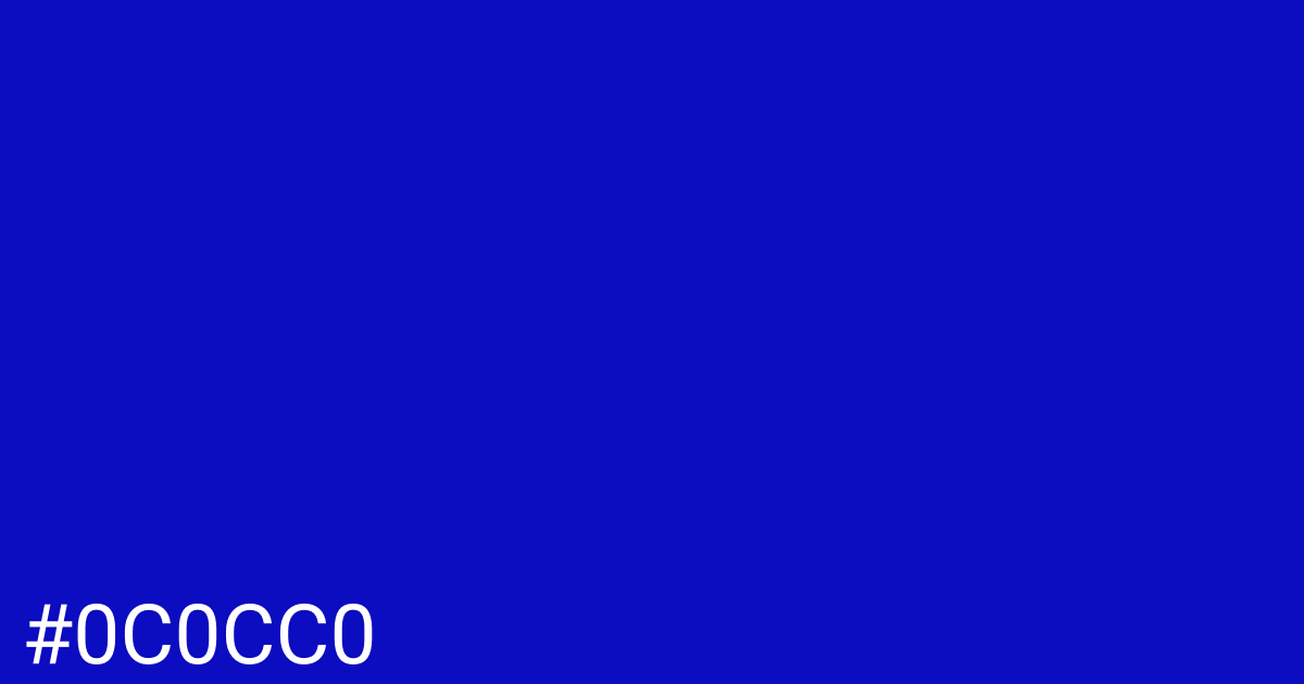 Hex color #0c0cc0 graphic