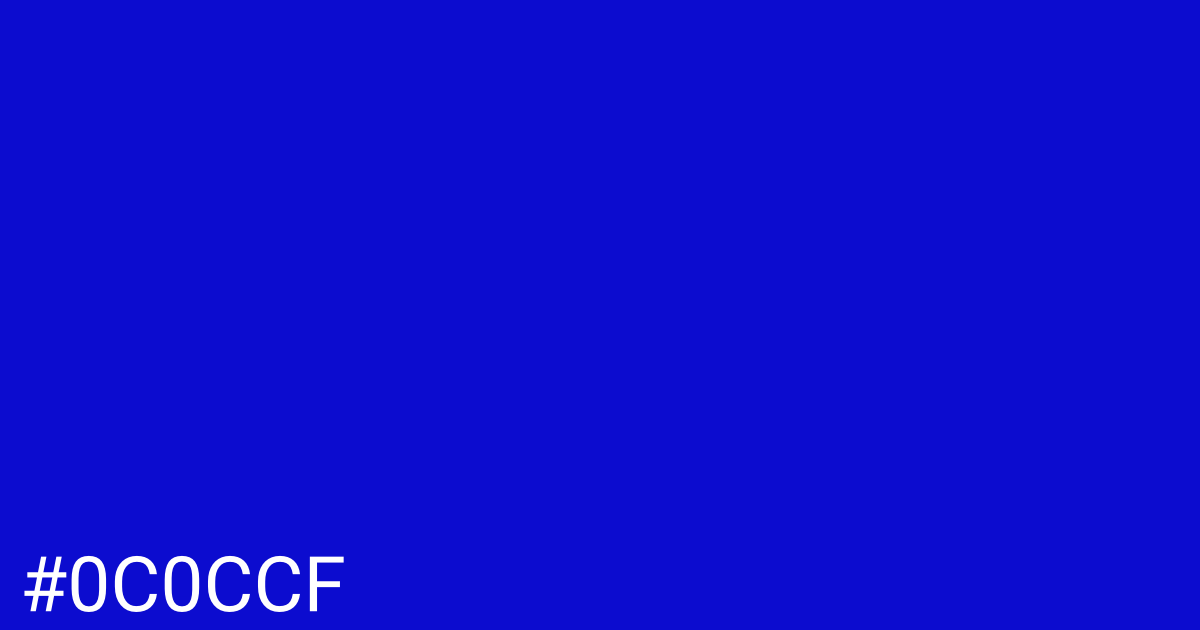 Hex color #0c0ccf graphic