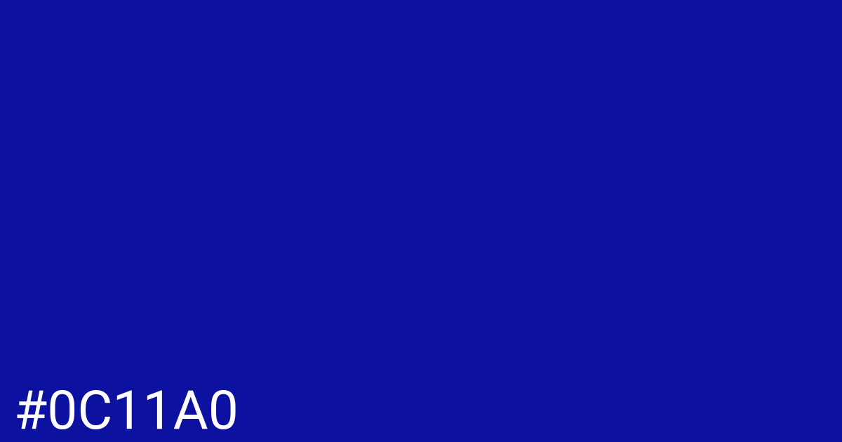 Hex color #0c11a0 graphic