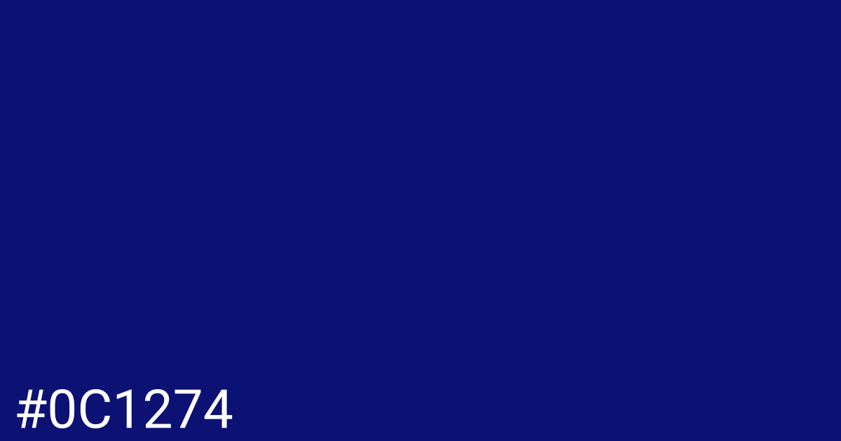 Hex color #0c1274 graphic