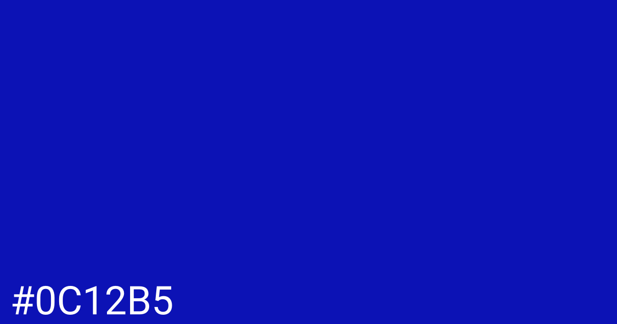 Hex color #0c12b5 graphic