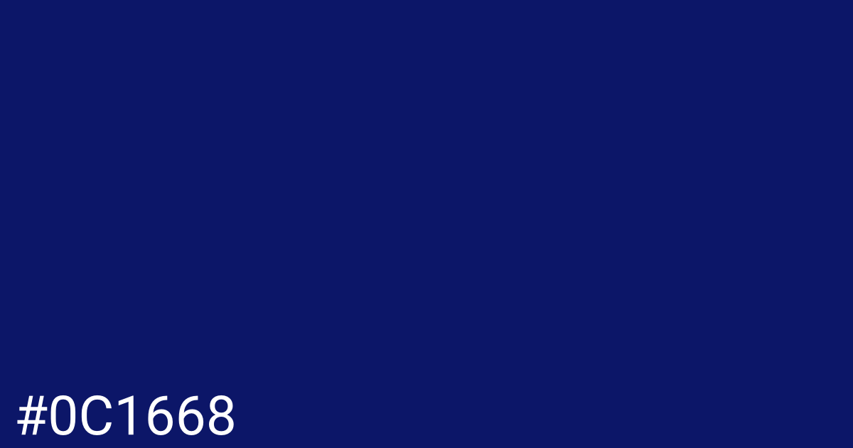 Hex color #0c1668 graphic