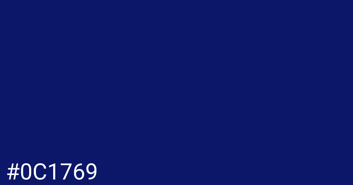 Hex color #0c1769 graphic