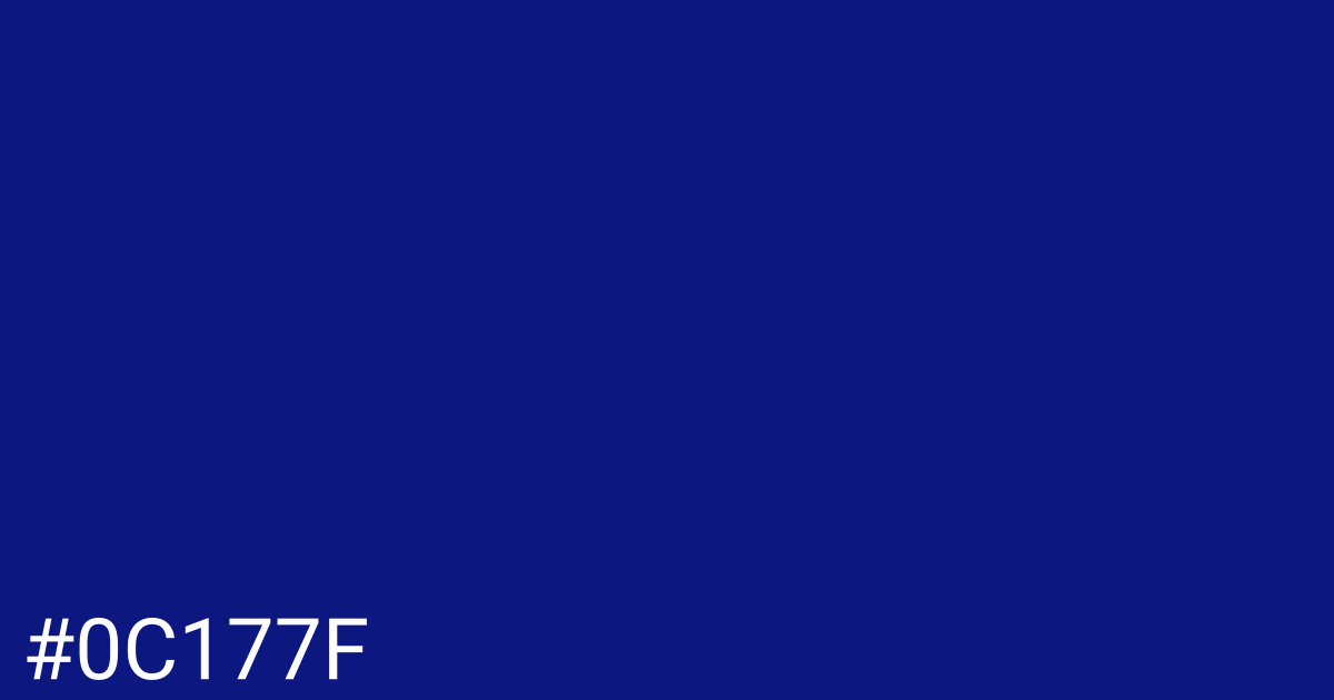Hex color #0c177f graphic