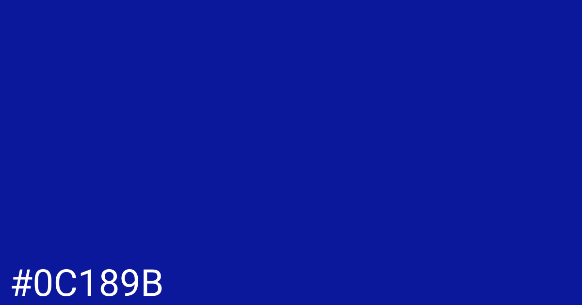 Hex color #0c189b graphic