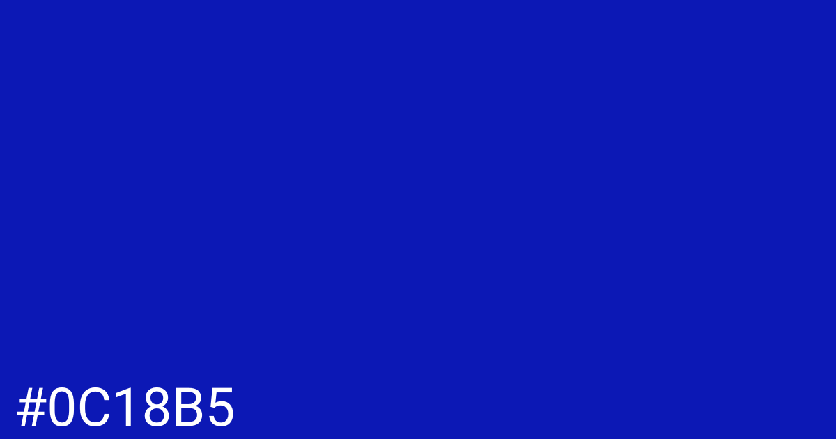 Hex color #0c18b5 graphic