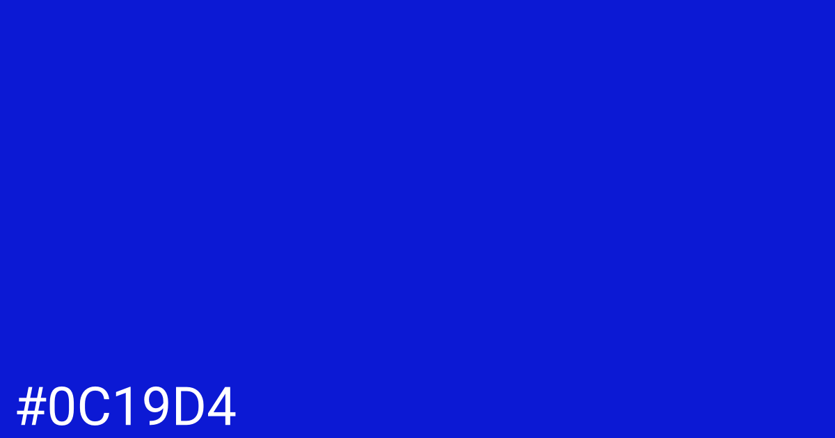 Hex color #0c19d4 graphic